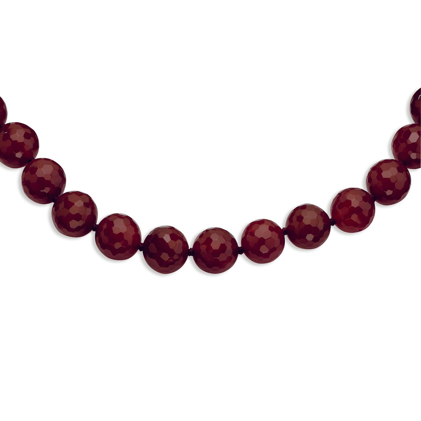 14-14.5mm Faceted Carnelian Necklace
