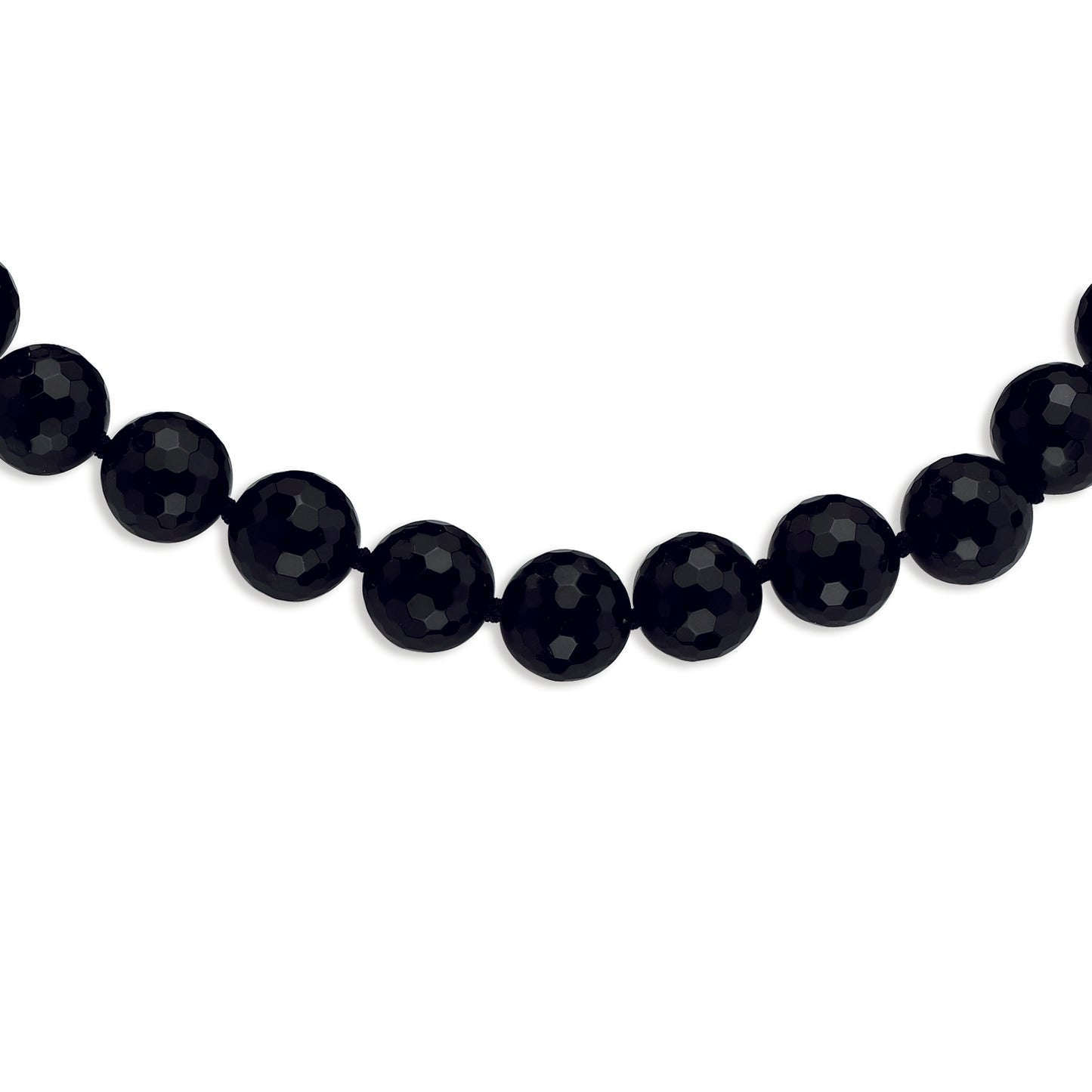 14-14.5mm Faceted Black Agate Necklace