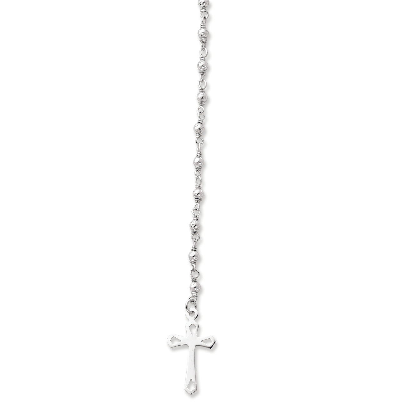 Sterling Silver Polished Rosary Bracelet