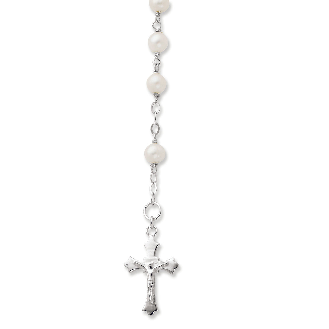 Sterling Silver & Freshwater Cultured Pearl Rosary Bracelet