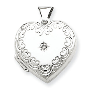 Sterling Silver Diamond Heart Locket