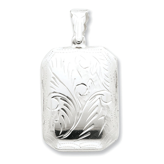 Sterling Silver Diamond-cut Rectangular L