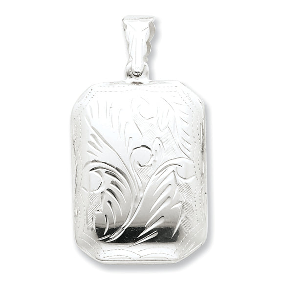 Sterling Silver Diamond-cut Rectangular L