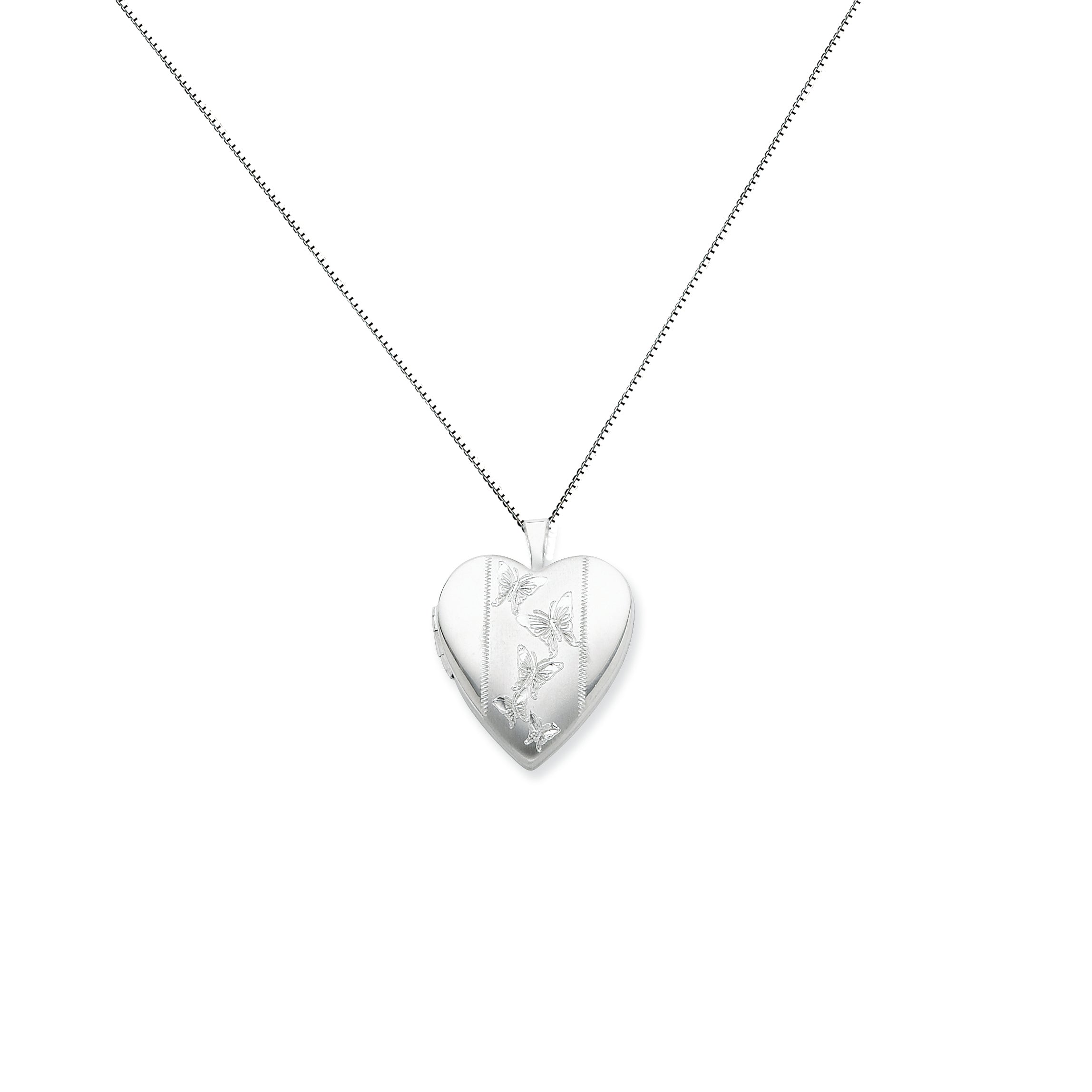 Sterling Silver 20mm with Butterflies Heart Locket