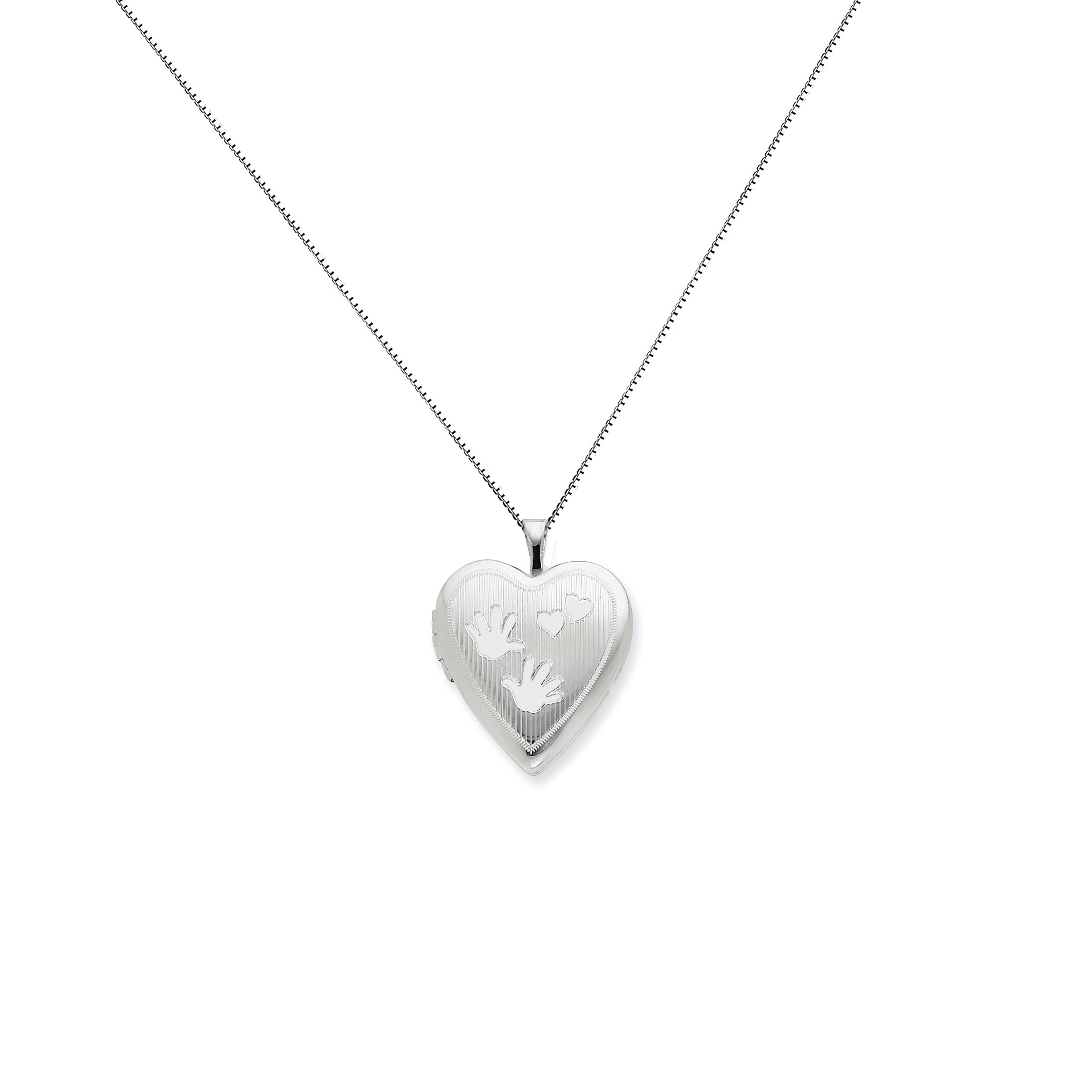 Sterling Silver 20mm with Handprints Heart Locket
