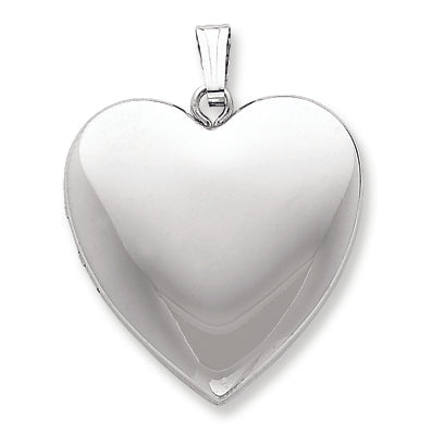 Sterling Silver 24mm Plain Heart Locket