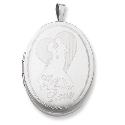 Sterling Silver 20mm My Love Oval Locket