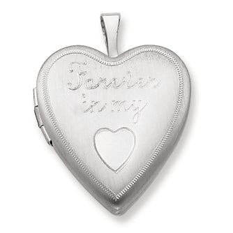 Sterling Silver 20mm Forever In My Heart Heart Locket