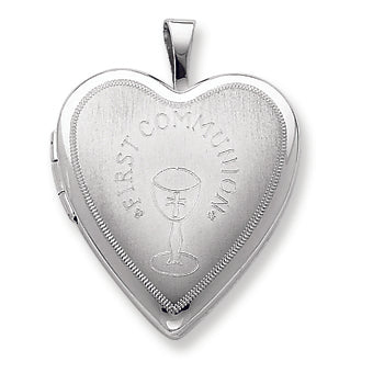 Sterling Silver 20mm First Communion Heart Locket