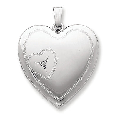 Sterling Silver 24mm Heart Design Family Locket