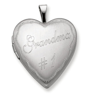 Sterling Silver 20mm #1 Grandma Heart Locket