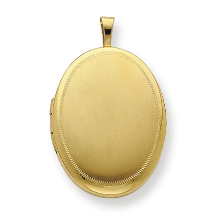 Gold Plated Sterling Silver 20mm Satin Fancy Oval Locket