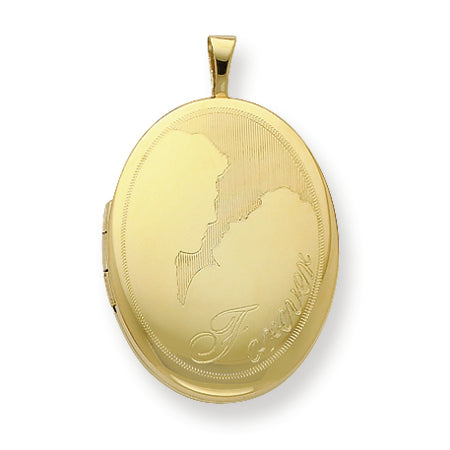Gold Plated Sterling Silver 20mm Forever Oval Locket