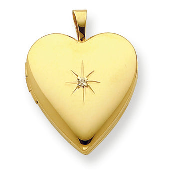 Gold Plated Sterling Silver & Diamond 20mm Heart Locket