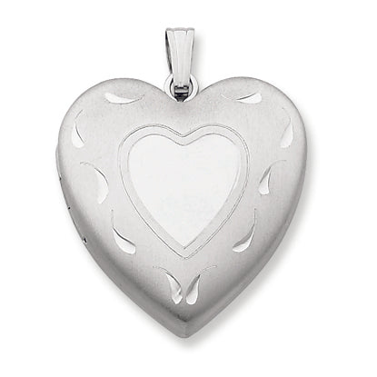 Sterling Silver 24mm D-C Heart Locket