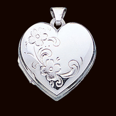 Sterling Silver Floral Heart Locket