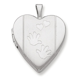 Sterling Silver 20mm Hands Heart Locket