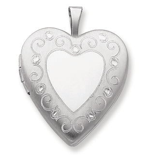 Sterling Silver 20mm D-C Heart Locket