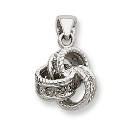 Sterling Silver CZ Love Knot Pendant
