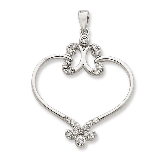 Sterling Silver Fancy Hearts CZ Pendant
