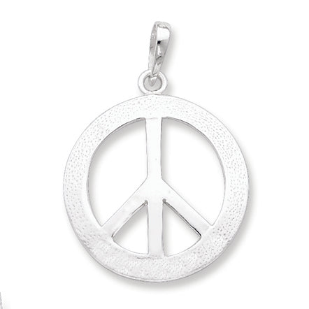 Sterling Silver Polished & Textured Peace Pendant