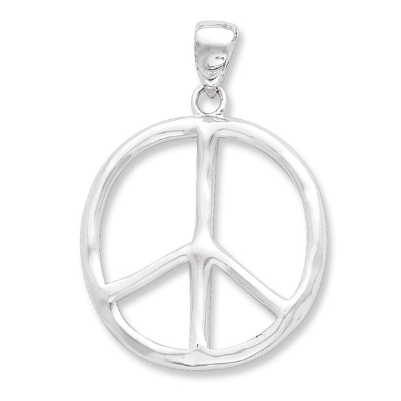 Sterling Silver Polished Peace Pendant