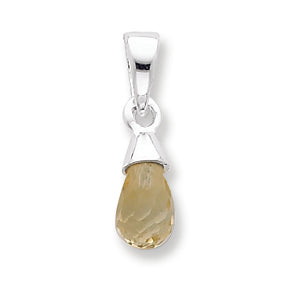 Sterling Silver Yellow Topaz Pendant