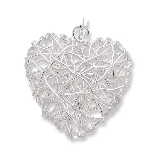 Sterling Silver Polished Puffed Heart Pendant