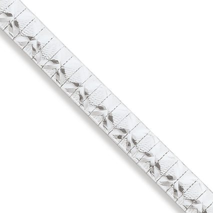 Sterling Silver D-C Polished & Textured Fancy Cubetto Bracelet