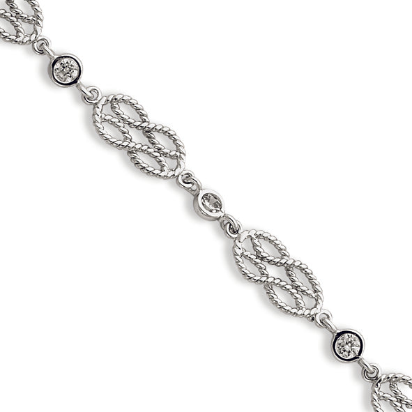 Sterling Silver Infinity Knot CZ Bracelet