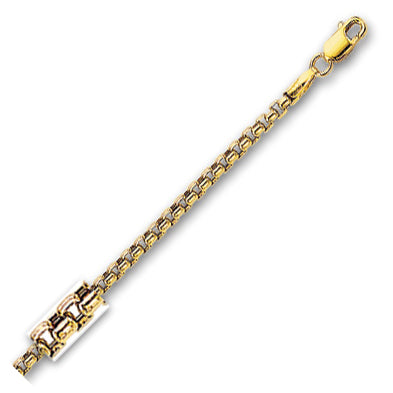 14K Solid Yellow Gold Round Box Chain 2.1mm thick 24 Inches