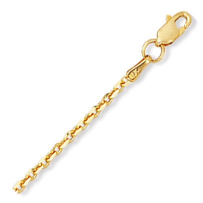 14K Solid Yellow Gold Forsantina Chain 2.3mm thick 18 Inches