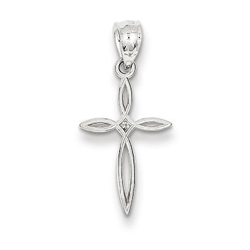 14K White Gold Passion Cross Charm