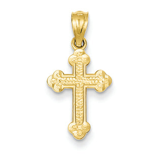 14K Gold Small Budded Cross Charm