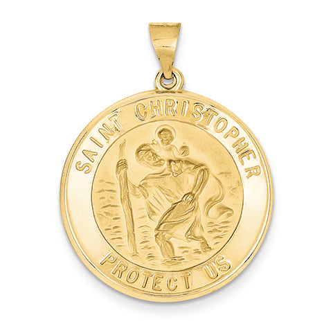 14K Gold Saint Christopher Medal Pendant