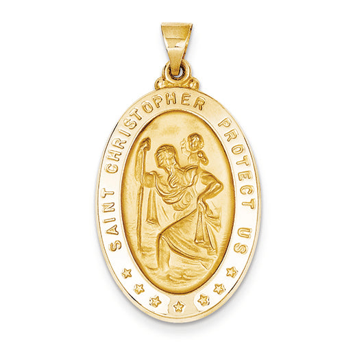 14K Gold Saint Christopher Medal Pendant