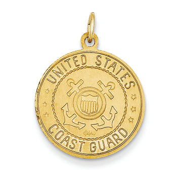 14K Gold US Coast Guard Saint Christopher Medal Pendant