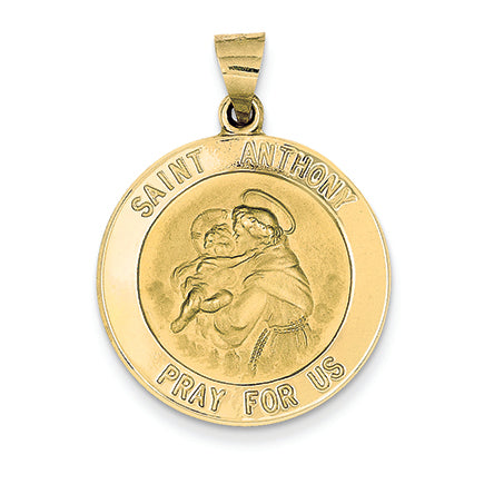 14K Gold Saint Anthony Medal Pendant