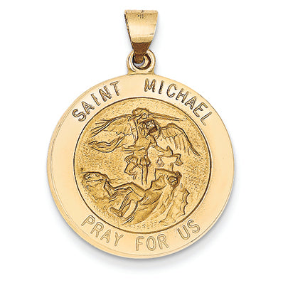 14K Gold Saint Michael Medal Pendant