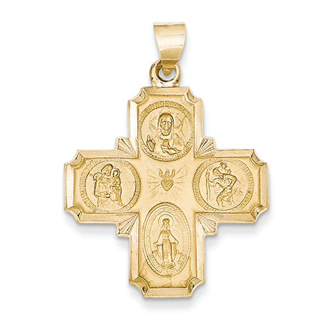 14K Gold Four-Way Medal Pendant