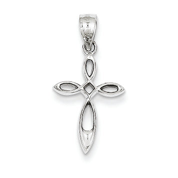 14K White Gold Cross Pendant