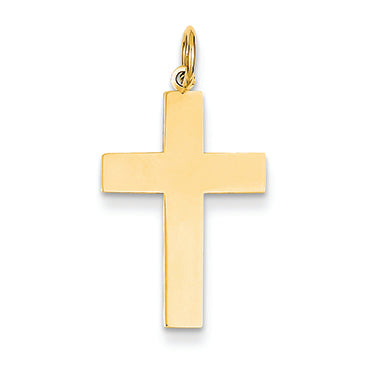 14K Gold Polished Cross Pendant