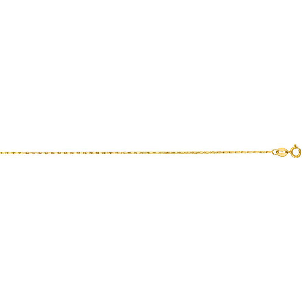 14K Solid Yellow Gold Lumina Chain Necklace 0.8mm thick 16 Inches