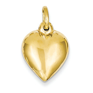 14K Gold Puffed Heart Pendant