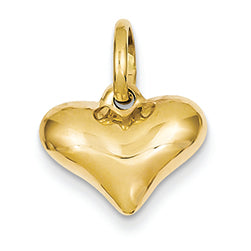 14K Gold Puffed Heart Pendant
