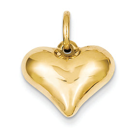 14K Gold Puffed Heart Pendant