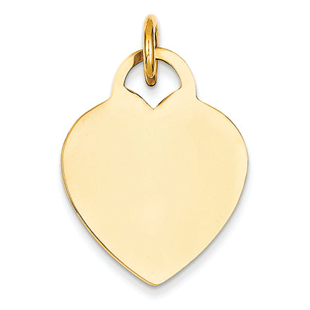 14K Gold Heart Disc Charm