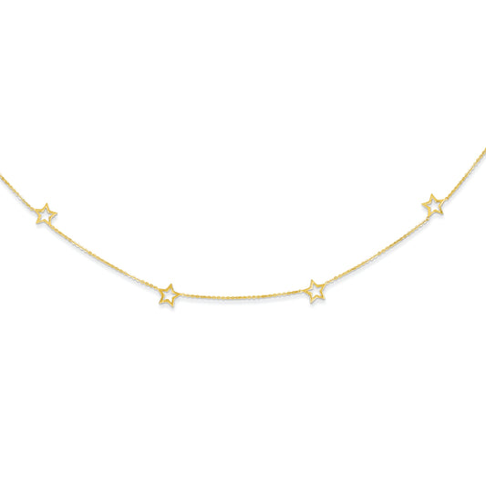 14K Gold Star w/2in Extension Necklace 16 Inches
