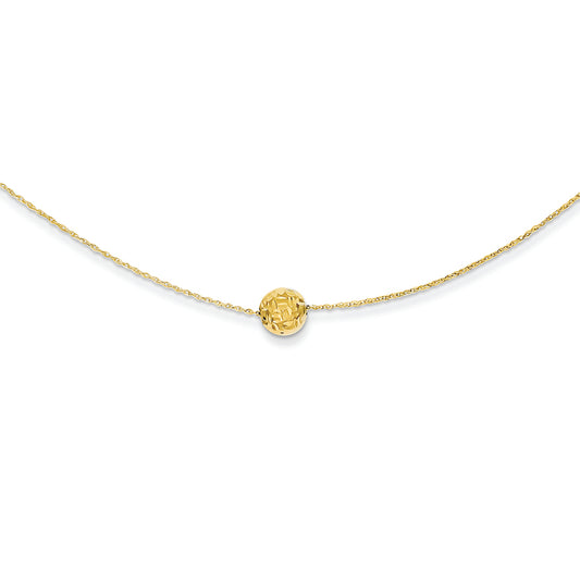 14K Gold Bead Necklace 18 Inches