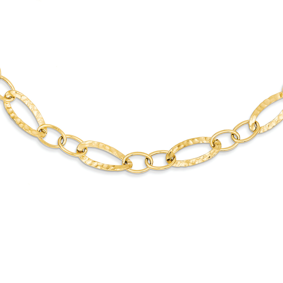 14K Gold Polished Fancy Link Chain 18 Inches